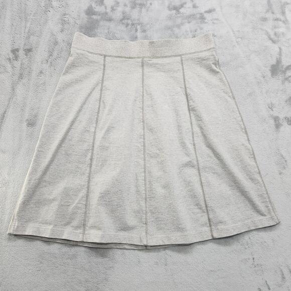 Cotton Ginny Skirt Womens XL Gray Paneled Eco Organic Cotton Knit A-Line Stretch - Picture 3 of 9